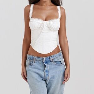 House of CB Gini White Lace Back Corset